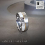 Antler and Yellow Gold Titanium Ring