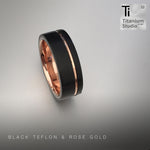 Black Teflon with Rose Gold Inner and Off Centre Strip