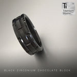 Black Zirconium Chocolate Block Ring