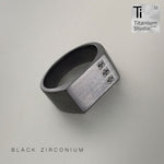 Black Zirconium Ring with Three Black Diamonds