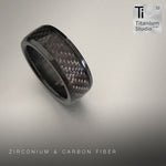 Black Zirconium and Carbon Fiber Inlay Ring