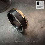 Black Zirconium and Yellow Gold Side Inlay