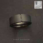 Black Zirconium with Black Diamond Tention Set