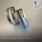 Black or White Moissanite Eternity Ring