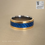 Blue Alutex and Yellow Gold Inlay Ring