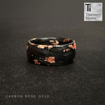 Carbon Fiber with Rose Gold Leaf Inlay