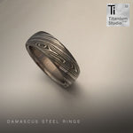 D-shape Damascus ring wider