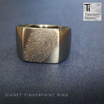 Flat Top Fingerprint Signet Ring