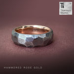 Hammered Ring With Rose Gold Inner