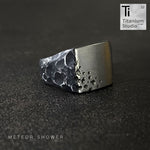 Meteor Shower Titanium Signet Ring