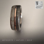 Meteorite, Antler and Rose Gold Inlay