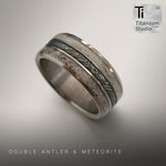Meteorite and Antler Inlay Ring