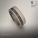 Meteorite with Recessed Off Centre Inlay Ring