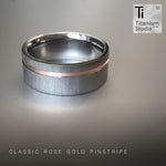 Off Centre Rose Gold Inlay Ring