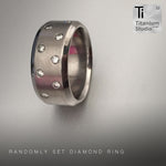 Randomly Set Titanium Moissanite Ring