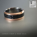 Rose Gold Carbon Fibre Ring