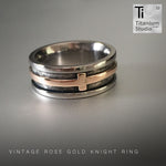 Rose Gold Vintage Knight Inlay Ring