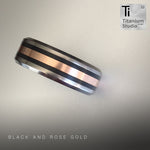 Rose Gold and Double Black Inlay Ring