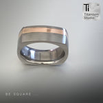 Squared Shape with Rose Gold Inlay