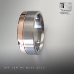 Titanium Ring with Side Rose Gold Inlay