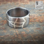 Titanium Ring with Silver Kintsugi Inlay