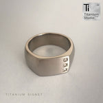 Titanium Signet Ring with 3 Diamond Setting