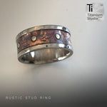 Titanium, Copper and Silver Stud Ring
