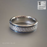 Titanium and Alutex Ring with Double Blue Resin Inlay