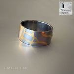 Titanium and Yellow Gold kintsugi Ring