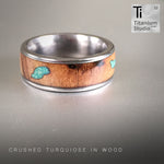 Wood with Turquoise Gem Inlay