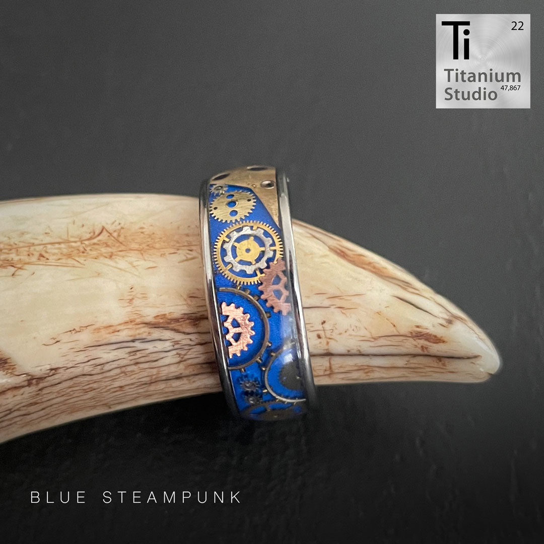 Blue Steampunk Ring