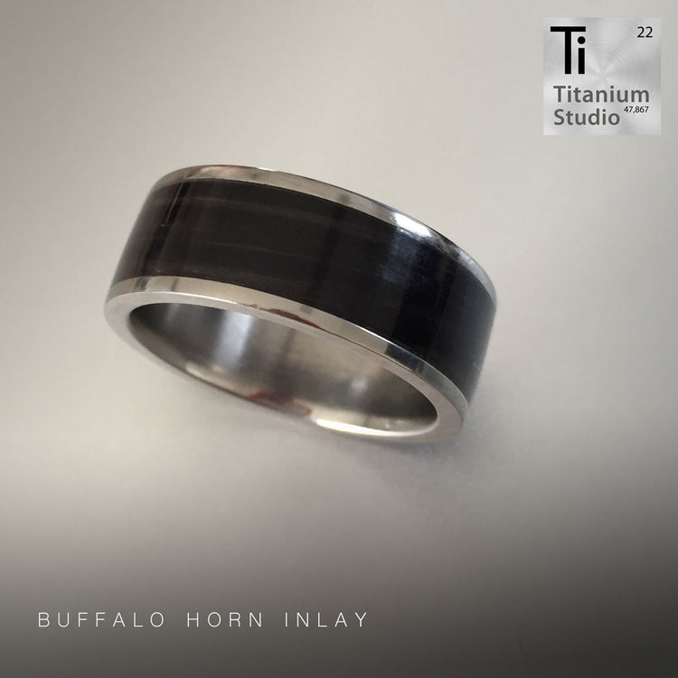 Buffalo Horn Inlay Ring – Titanium Studios Pty Ltd