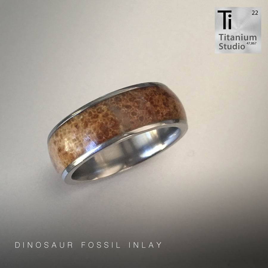 Dinosaur Bone Inlay Ring – Titanium Studios Pty Ltd