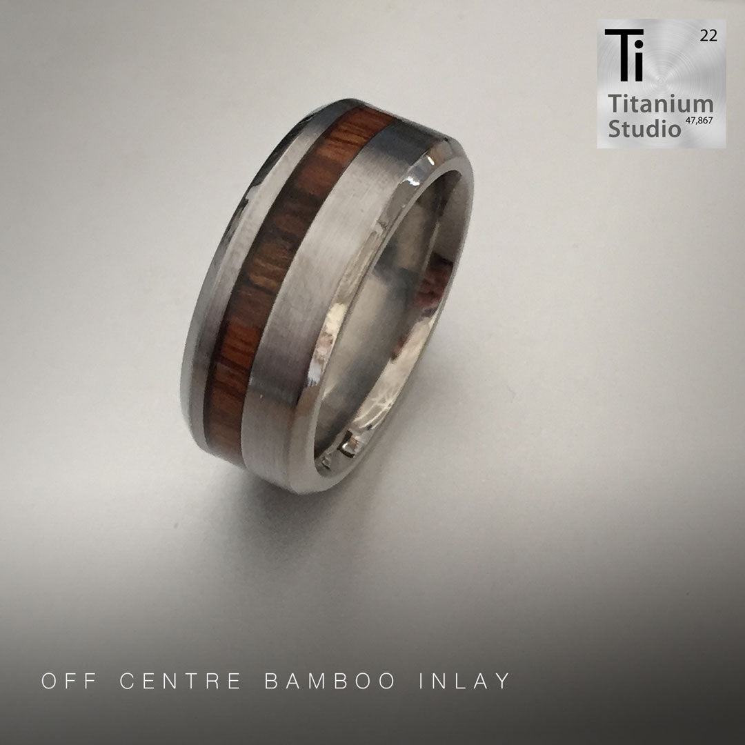 Off Centre Wood and Resin Inlay Ring