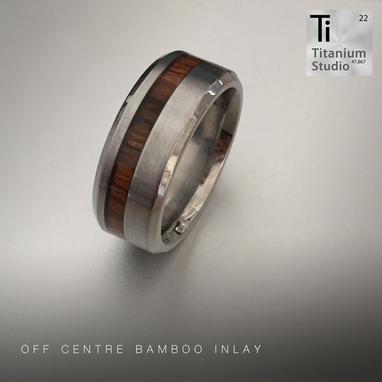 Off Centre Wood and Resin Inlay Ring – Titanium Studios Pty Ltd