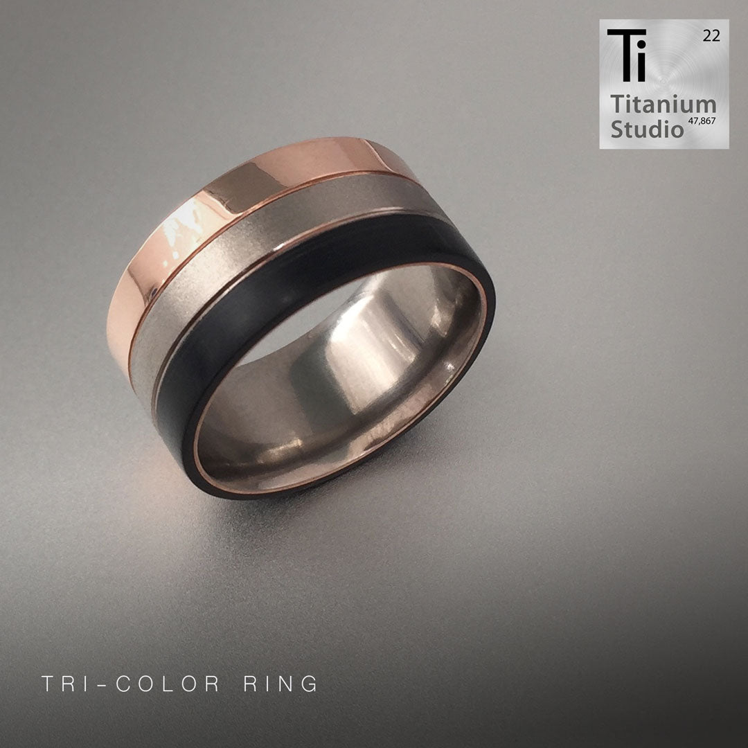 Rose Gold and Black Inlay Ring